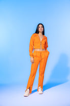 SBNM-Vivid Flame Orange Zip Up Cropped Hoodie-Sweatshirts & Hoodies-8-Milagron.com