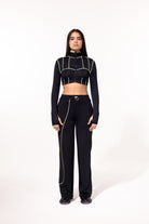 SBNM-Yellow Contrast Straight Pants-Eşofman-1-Milagron.com