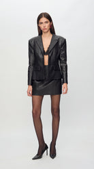 Broole Vegan Leather Blazer In Black