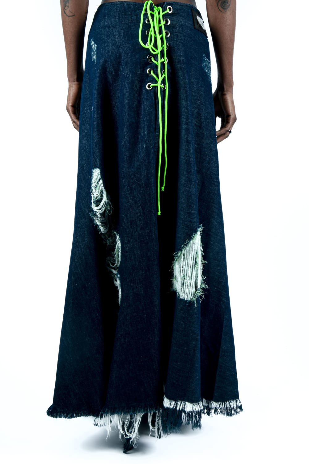 Saint Alen-Haze Denim Skirt-Etek-5-Milagron.com