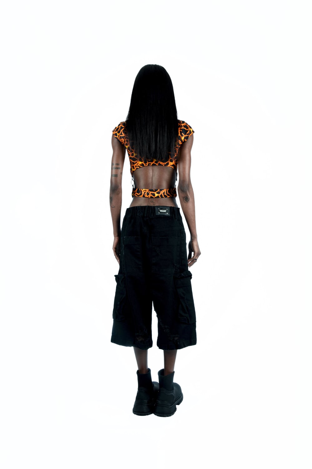 Saint Alen-Rebel Black Denim Short-Şort-3-Milagron.com