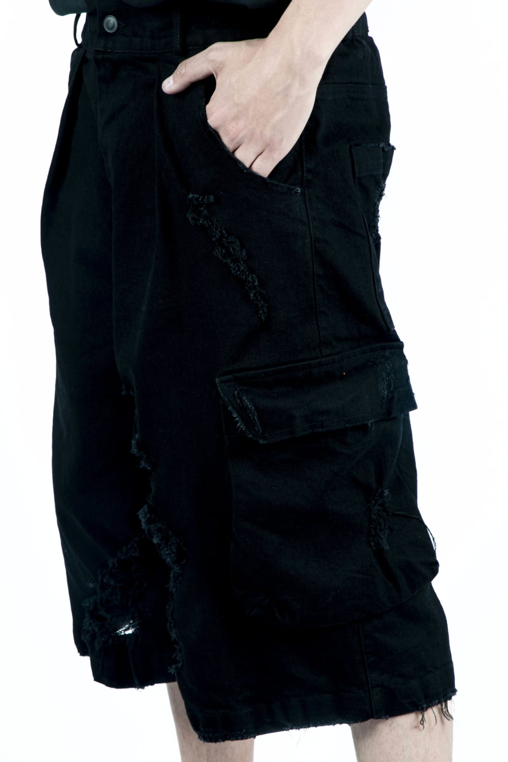 Saint Alen-Rebel Black Denim Short-Şort-4-Milagron.com