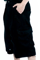 Saint Alen-Rebel Black Denim Short-Şort-4-Milagron.com