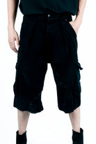 Saint Alen-Rebel Black Denim Short-Şort-5-Milagron.com