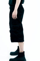 Saint Alen-Rebel Black Denim Short-Şort-6-Milagron.com