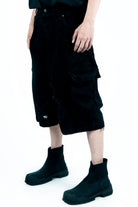 Saint Alen-Rebel Black Denim Short-Şort-7-Milagron.com