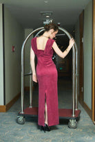 Saléa-Bordeaux Maxi İn French-Elbise-3-Milagron.com