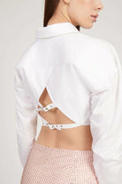 Saléa-Clear Shirt With Back Details Oversize Crop Shirts-Gömlek-2-Milagron.com