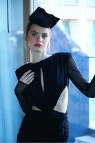 Saléa-Elisé Pari İn Black Wawes-Elbise-4-Milagron.com