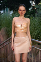 Saléa-Jupe Nude Sequin Skirt-Etek-1-Milagron.com