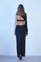 Saléa-Midnight Allure In Midi-Elbise-2-Milagron.com