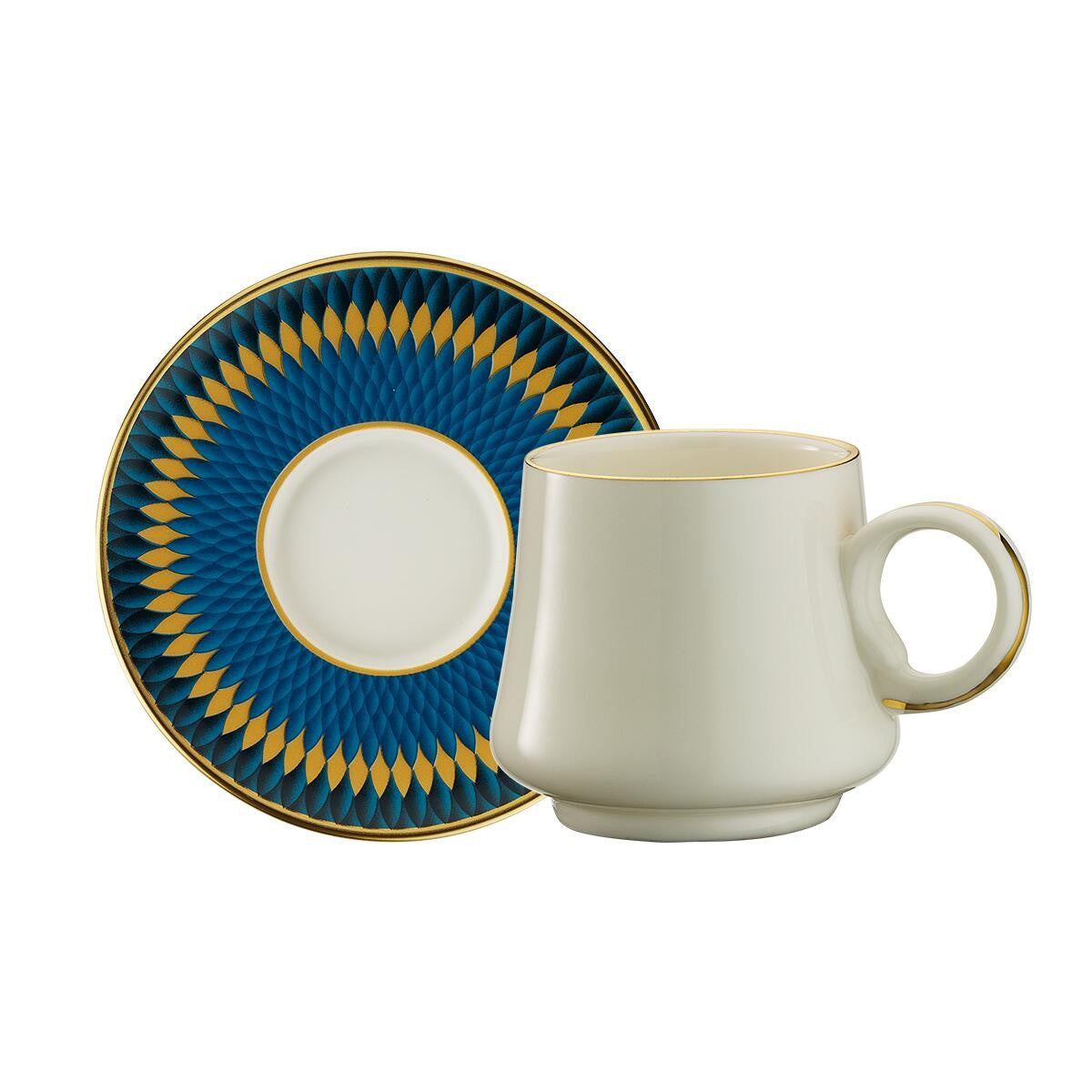 Sandro Moreno 1453 Farfar Double Yüzük Gold 12 Parça 6 Kişilik Kahve Fincan Takımı 120 Ml Ar210110