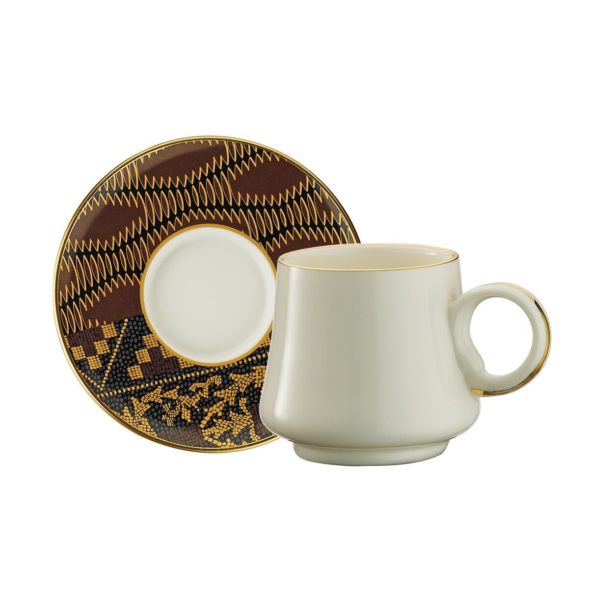 Sandro Moreno 1453 Kariye Double Yüzük Gold 12 Parça 6 Kişilik Kahve Fincan Takımı 120 Ml Ar211377