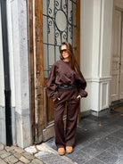 Sbnm-Brown Contour Sweatpants-2-Milagron.com