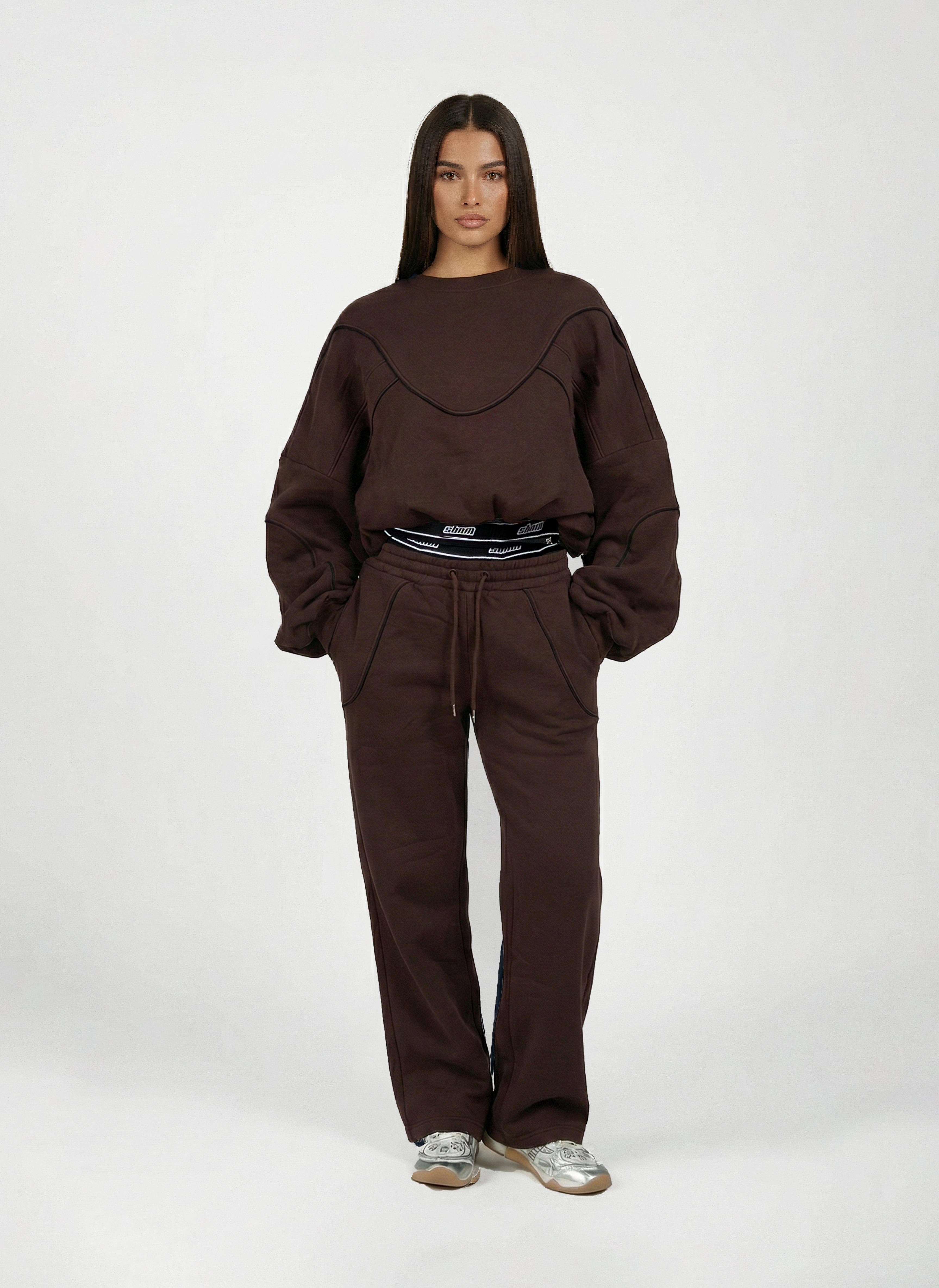 Sbnm-Brown Contour Sweatshirt-2-Milagron.com