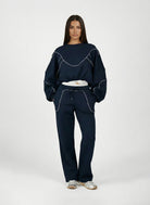Sbnm-Navy Contour Sweatpants-1-Milagron.com