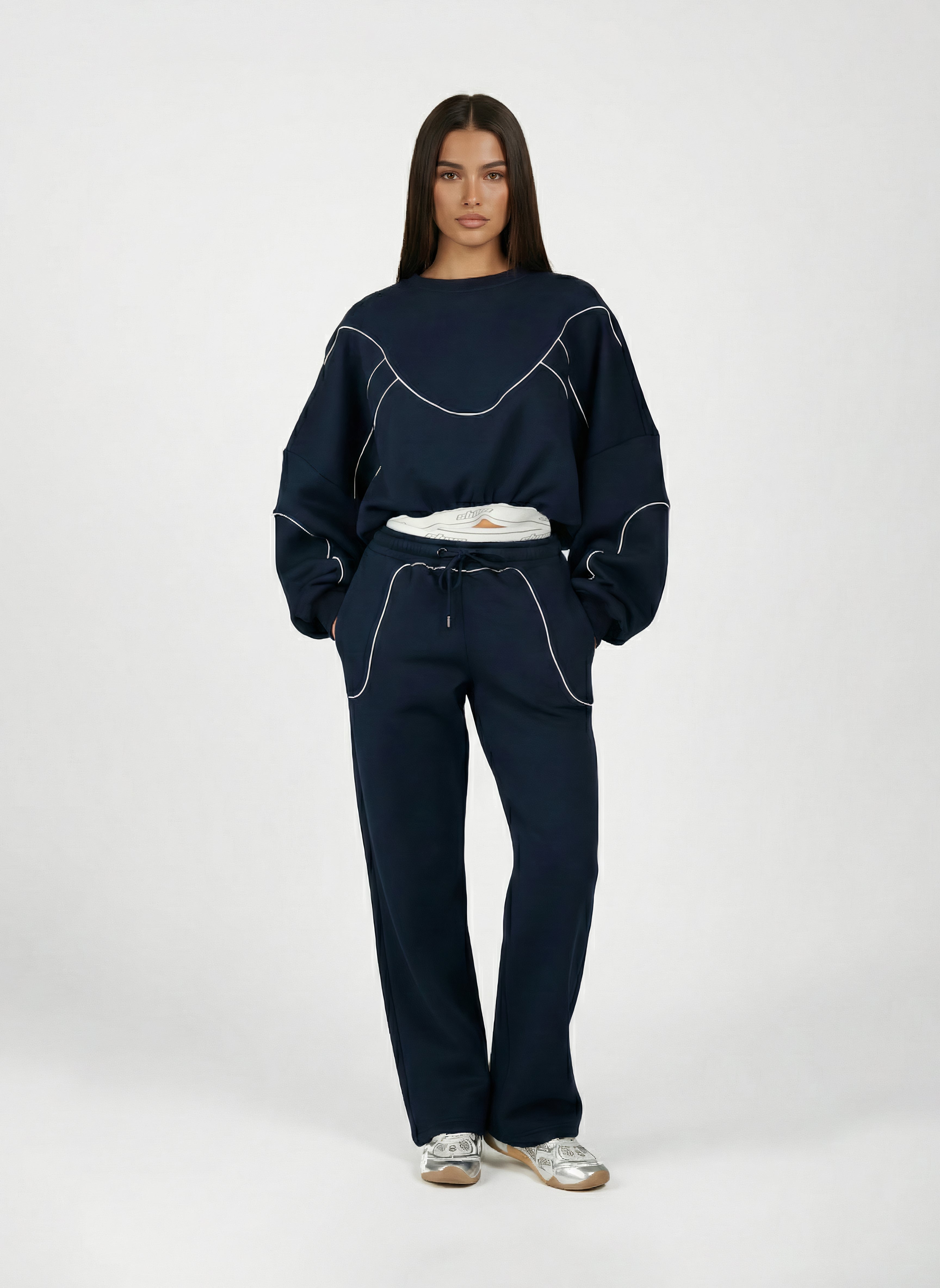 Sbnm-Navy Contour Sweatpants-1-Milagron.com