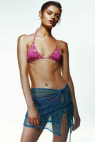 Selia Richwood-Blue Mesh Beach Skirt-Etek-1-Milagron.com