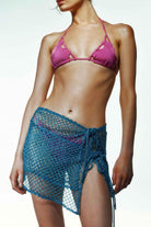 Selia Richwood-Blue Mesh Beach Skirt-Etek-3-Milagron.com