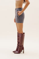 Selia Richwood-Grey Wool Short-Şort-2-Milagron.com