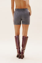 Selia Richwood-Grey Wool Short-Şort-3-Milagron.com