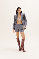 Selia Richwood-Grey Wool Short-Şort-4-Milagron.com