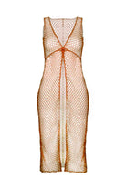 Selia Richwood-Orange Mesh Beach Dress-Etek-1-Milagron.com