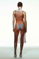 Selia Richwood-Orange Mesh Beach Dress-Etek-3-Milagron.com