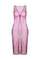 Selia Richwood-Pink Mesh Beach Dress-Etek-1-Milagron.com