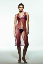 Selia Richwood-Pink Mesh Beach Dress-Etek-2-Milagron.com