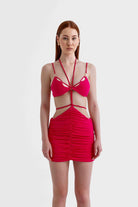 Sellie-Raspberry Bikini Ve Etek Set-Elbise-5-Milagron.com