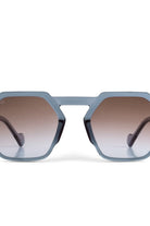 Senlites-Devika Blu Unisex Şeffaf Mavi Degrade Uv400 Altıgen Güneş Gözlüğü-Güneş Gözlüğü-1-Milagron.com