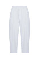 Sertaç Taşdelen-Beyaz %100 Keten Beli Lastikli Bol Paça Erkek Pantolon Model P 01-Pantolon-2-Milagron.com