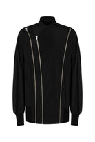 Sertaç Taşdelen-Siyah %100 Polyester Fermuarlı Oversized Erkek Bomber Ceket Mont J 03-Ceket-5-Milagron.com