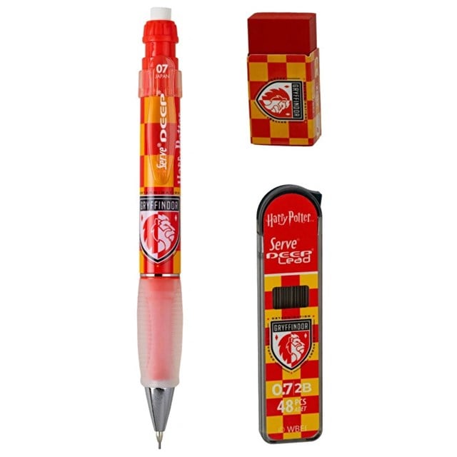 Serve-Harry Potter Gryffindor Damalı 3'lü Kalem Seti — 0,7 Mm-Kalem Seti-1-Milagron.com
