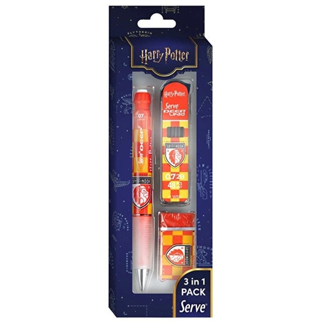 Serve-Harry Potter Gryffindor Damalı 3'lü Kalem Seti — 0,7 Mm-Kalem Seti-3-Milagron.com