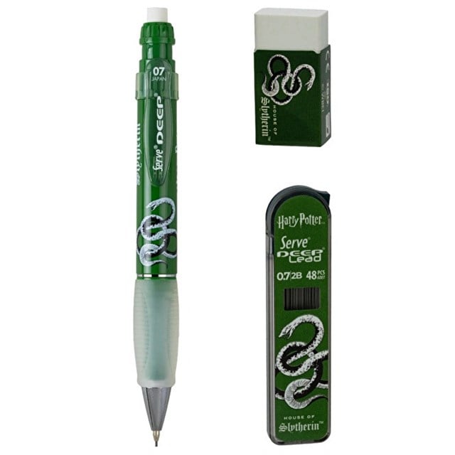 Serve-Harry Potter Slytherin Temalı 3'lü Kalem Seti — 0,7 Mm-Kalem Seti-1-Milagron.com