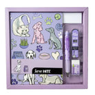Serve-Kedi Ve Köpek Desenli Defter Seti — Lavanta (Kutulu)-Defter-1-Milagron.com