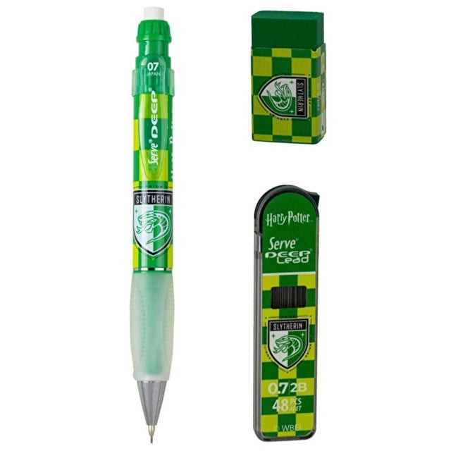 Serve-Harry Potter Slytherin Damalı 3'lü Kalem Seti — 0,7 Mm-Kalem Seti-1-Milagron.com