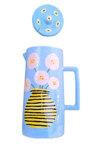 Sesiber-Seramik Sürahi Beyaz Çiçekler-Sürahi-2-Milagron.com