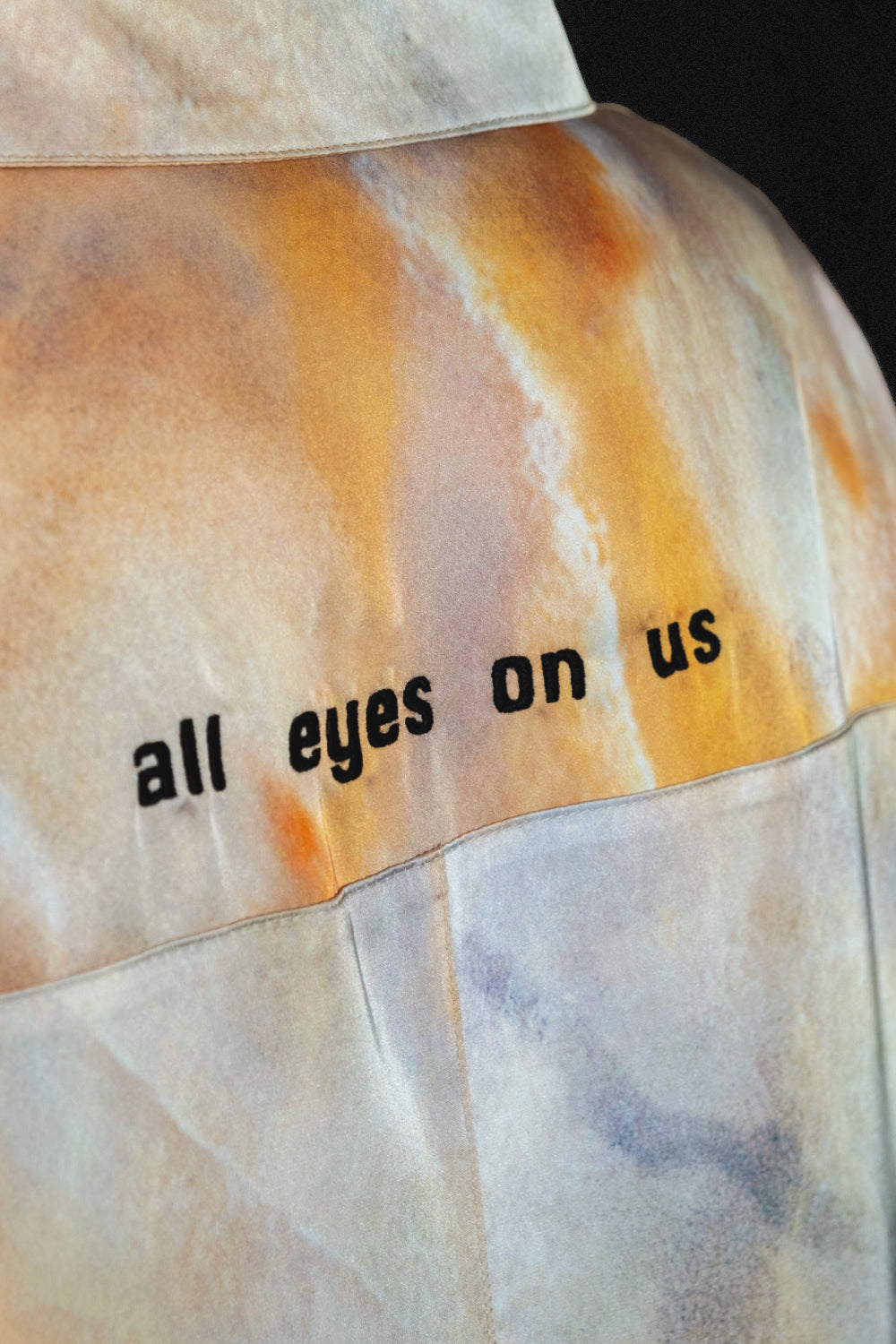 Unisex All Eyes On Us Desenli Saten Gömlek - 4