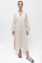 Sfida İstanbul-Keten / Pamuk Kaftan. Linen / Cotton Caftan - Ar006-Elbise-1-Milagron.com