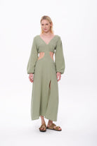 Sfida İstanbul-Matcha Dress- Sf 21 Müslin Elbise-Elbise-2-Milagron.com