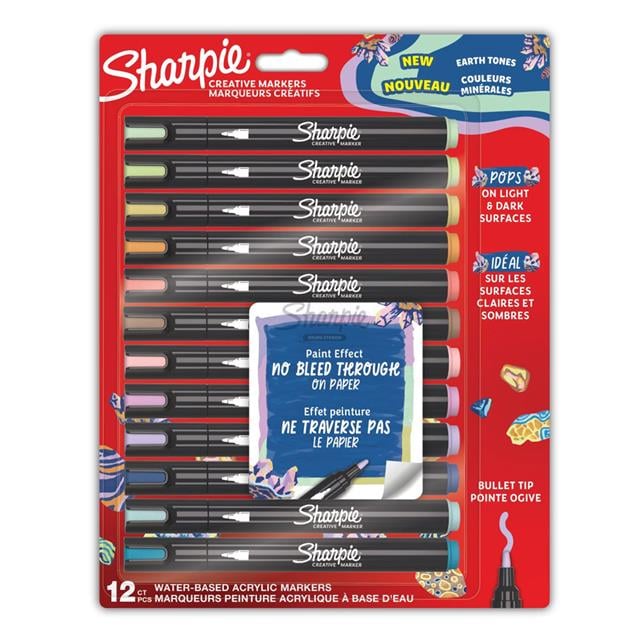 Sharpie-Sharpie Creative Akrilik Marker Kalem 12 Renk Earth Tones-Kalem Seti-1-Milagron.com