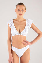 Shikoo Swimwear-Beyaz Kemer Tokalı Volanlı Bikini Takımı-Bikini & Mayo-1-Milagron.com