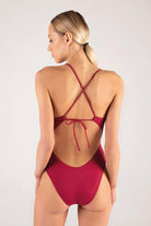 Shikoo Swimwear-Bordo V Yaka Mayo-Bikini & Mayo-2-Milagron.com