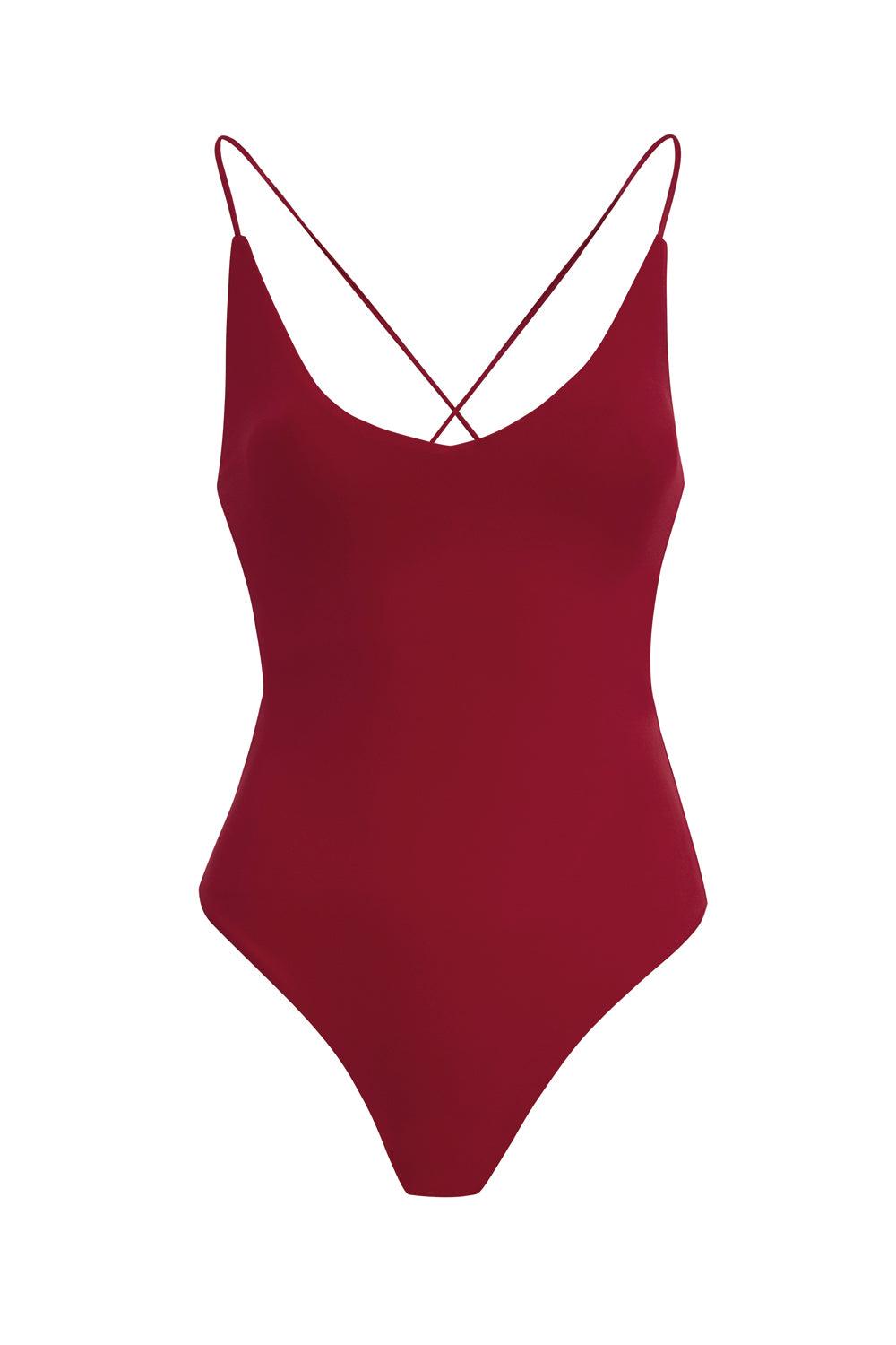 Shikoo Swimwear-Bordo V Yaka Mayo-Bikini & Mayo-3-Milagron.com