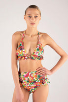 Shikoo Swimwear-Fırfırlı Yüksek Bel Üçgen Bikini Takımı-Bikini & Mayo-1-Milagron.com