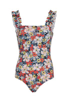 Shikoo Swimwear-Gri Fırfır Askılı Çiçekli Mayo-Bikini & Mayo-3-Milagron.com