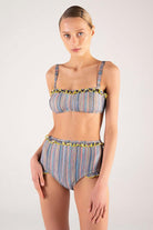 Shikoo Swimwear-Gri Yüksek Bel Bikini Takımı-Bikini & Mayo-1-Milagron.com